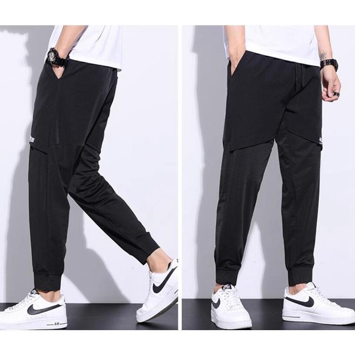 接触冷感 ズボン メンズ パンツ 夏 アイスシルクパンツ ストレッチパンツ スウェットパンツ 伸縮 涼しい 速乾 ボトムス 涼感 - 画像 (4)