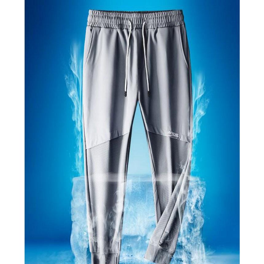 接触冷感 ズボン メンズ パンツ 夏 アイスシルクパンツ ストレッチパンツ スウェットパンツ 伸縮 涼しい 速乾 ボトムス 涼感 - 画像 (6)