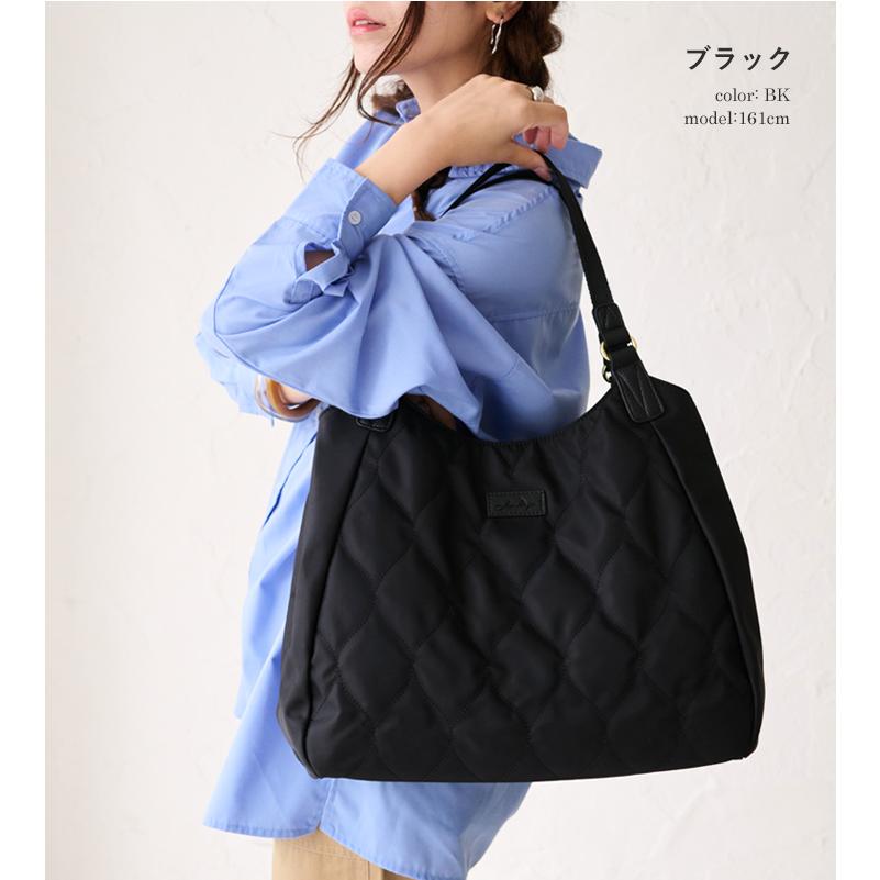 LIZDAYS トートバッグ レディース キルティング ナイロン 軽量 バッグ B5 マザーズバッグ 通勤 お仕事 3スペース 仕分け おしゃれ - 画像 (8)