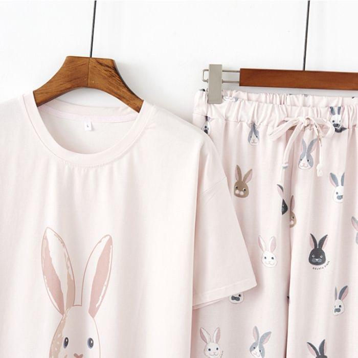 選べる2色ネコ柄が可愛い ルームウェア セットアップ パジャマ ペア レディース メンズ 上下セット 部屋着 春 夏 柔らかい お肌に優しい きれいめ - 画像 (2)