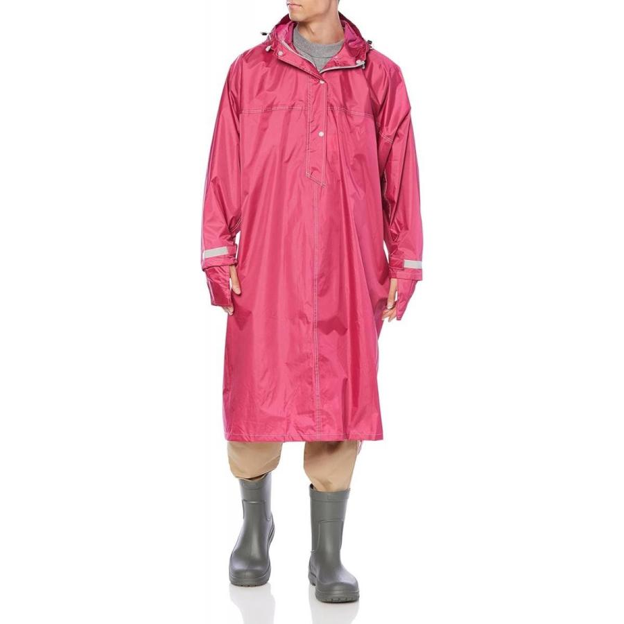 カジメイク ハイポンチョ ワイン フリーサイズ 男女兼用 手甲カバー付き 防水 通勤 通学 自転車 レインコート 雨合羽 カッパ 3340 - 画像 (6)