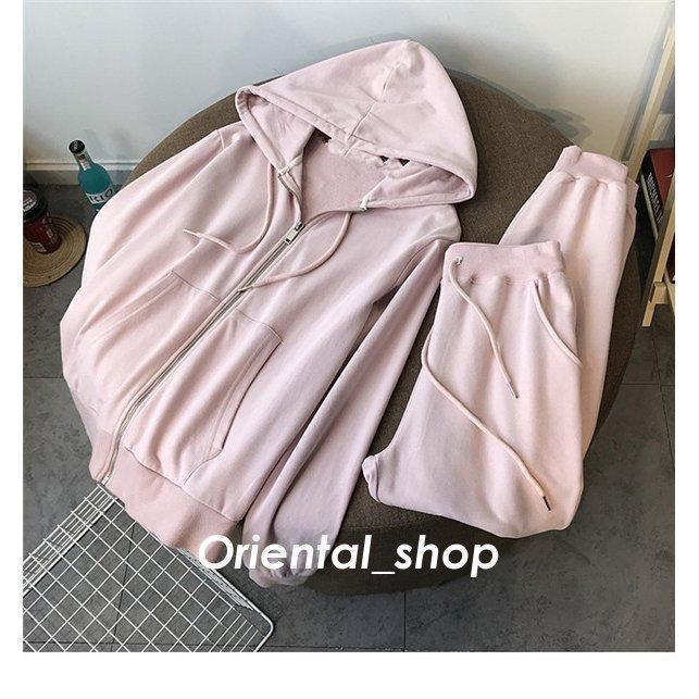 【大特価】セットアップ スウェット レディース ジャージ 上下セット フード付き スポーツウェア 運動着 部屋着 ルームウェア シンプル パジャマ ヨガウェア - 画像 (7)