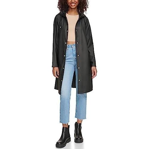 Levi's レディース クラシック フード付きレインパーカー, ブラック, Medium - 画像 (4)