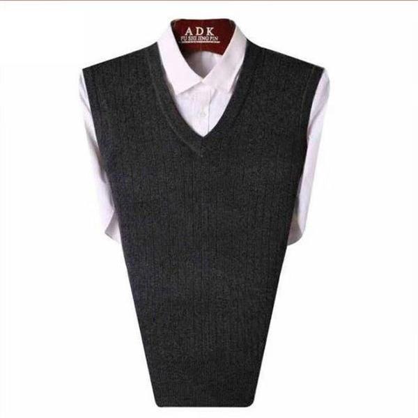 ニットベスト メンズ 秋 チョッキ トップス ビジネス Vネック アウター 重ね着 レイヤード風 コーデ単品 通勤 スリム おしゃれ 上品 - 画像 (5)