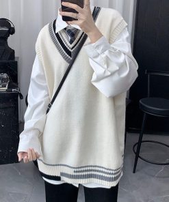 【タイムセール】ニットベスト メンズ 秋冬 リブ Vネック 大きいサイズ おしゃれ ゴルフウェア カジュアル 暖かい ジレ 保温 シンプル 重ね着 トップス