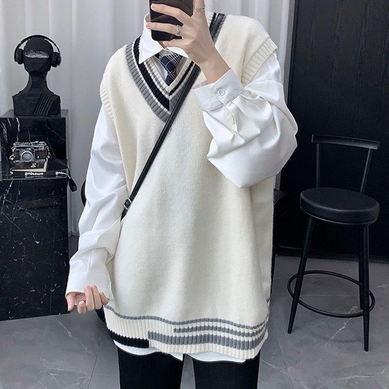 【タイムセール】ニットベスト メンズ 秋冬 リブ Vネック 大きいサイズ おしゃれ ゴルフウェア カジュアル 暖かい ジレ 保温 シンプル 重ね着 トップス