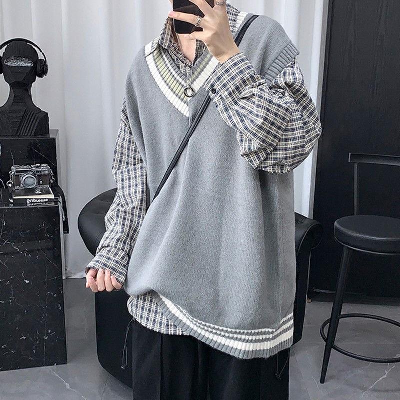 【タイムセール】ニットベスト メンズ 秋冬 リブ Vネック 大きいサイズ おしゃれ ゴルフウェア カジュアル 暖かい ジレ 保温 シンプル 重ね着 トップス - 画像 (2)