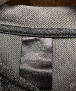 adidas アディダス パーカー プルオーバー ロゴプリント 長袖 カットソー ポリエステル100% M ヘザーネイビー 杢灰色 メンズ