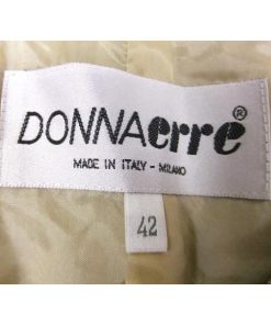【イタリア製】 DONNA erre サイズ42 レディース リーファージャケット 長袖 ダブル ショート丈 しっかりめの肩パット　グレージュ系