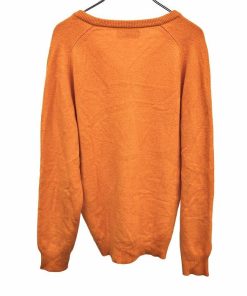 LYLE&SCOTT LYLE&SCOTT ニット セーター Vネック 鳥刺繍 フリーダムスリーブ 長袖 ウール100% 40 オレンジ オレンジ×黒×黄 メンズ(レディース?)