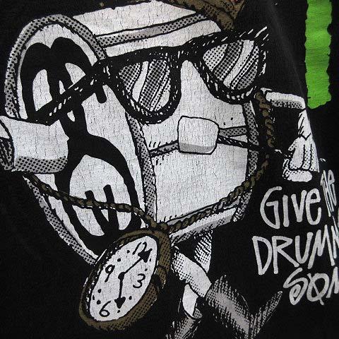 STUSSY ステューシー Give The Drummer Some Tシャツ ロンT 長袖 黒 ブラック S USA製 メンズ - 画像 (2)