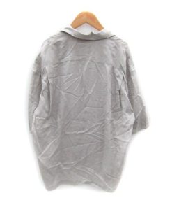 リドム LIDNM オープンカラーシャツ 半袖 無地 オーバーサイズ M グレー /SY4 メンズ