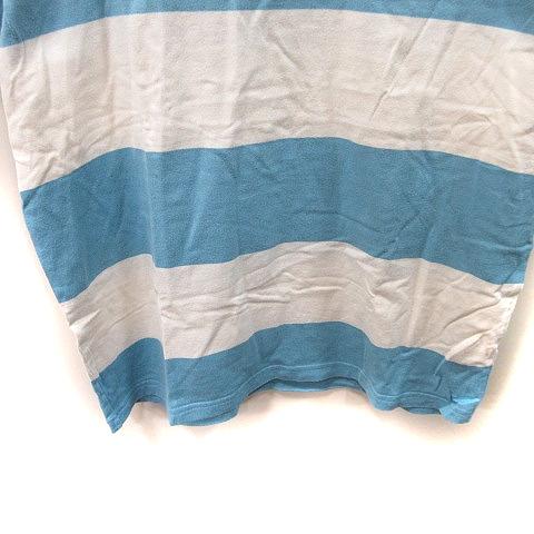 BEAMS ビームス Tシャツ カットソー 半袖 ボーダー M 水色 白 ホワイト /YI メンズ - 画像 (2)