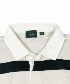 J.CREW ジェイクルー J.Crew メンズ Men's 長袖 ラガーシャツ Rugby Shirt in Stripe アイボリー グリーン ストライプ 厚手 11オンス生地