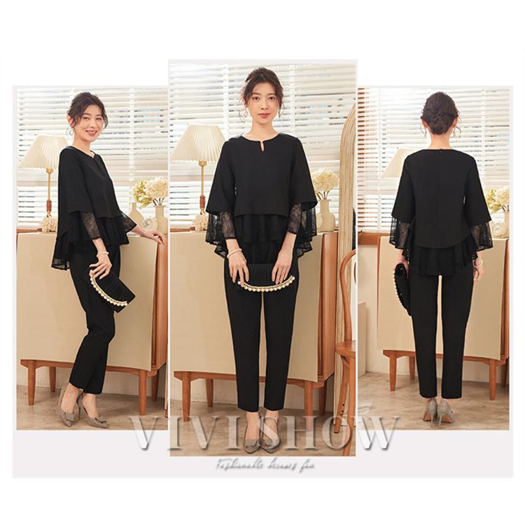 卒業式 服 母 パンツスーツ セレモニースーツ 卒園式 服装 ママ 入学式 スーツ レディース 母親 パンツ 2点セット セットアップ 30 40代 おしゃれ - 画像 (3)