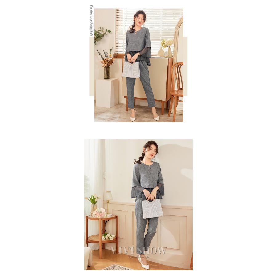 卒業式 服 母 パンツスーツ セレモニースーツ 卒園式 服装 ママ 入学式 スーツ レディース 母親 パンツ 2点セット セットアップ 30 40代 おしゃれ - 画像 (7)