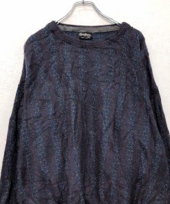 Reed st.Bames ニット セーター XXL パープル グリーン ビッグサイズ ストライプ 古着卸 アメリカ仕入 a510-6414