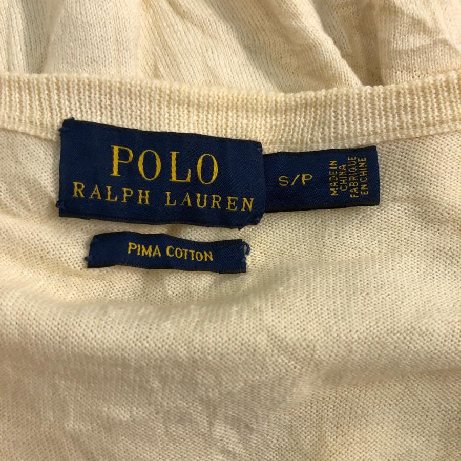 POLO RALPH LAUREN コットン ニット セーター S イエロー ポロラルフローレン 刺繍 ロゴ Vネック 薄手 古着卸 アメリカ仕入 a510-6482 - 画像 (9)