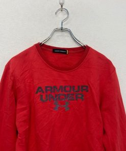 UNDER AMOUR プリント スウェット トレーナー キッズ XL レッド スポーツ 古着卸 アメリカ仕入 a607-6131