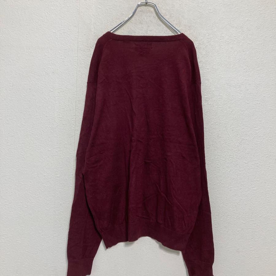 CHAPS コットンニット セーター XL バーガンディ チャップス ビッグサイズ Vネック 古着卸 アメリカ仕入 a611-5775 - 画像 (3)