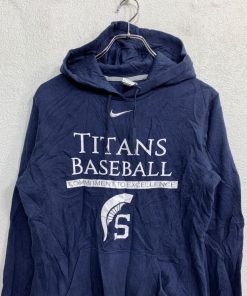 NIKE プリント スウェット パーカー Mサイズ ナイキ ネイビー 古着卸 アメリカ仕入 t2411-3319