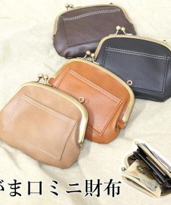 がま口財布 小銭入れ 財布 レディース がま口 おしゃれ 革 小さめ ミニ財布 コンパクト カード 札入れ ミニ ウォレット 使いやすい 仕切り 女性 30代 50代 黒