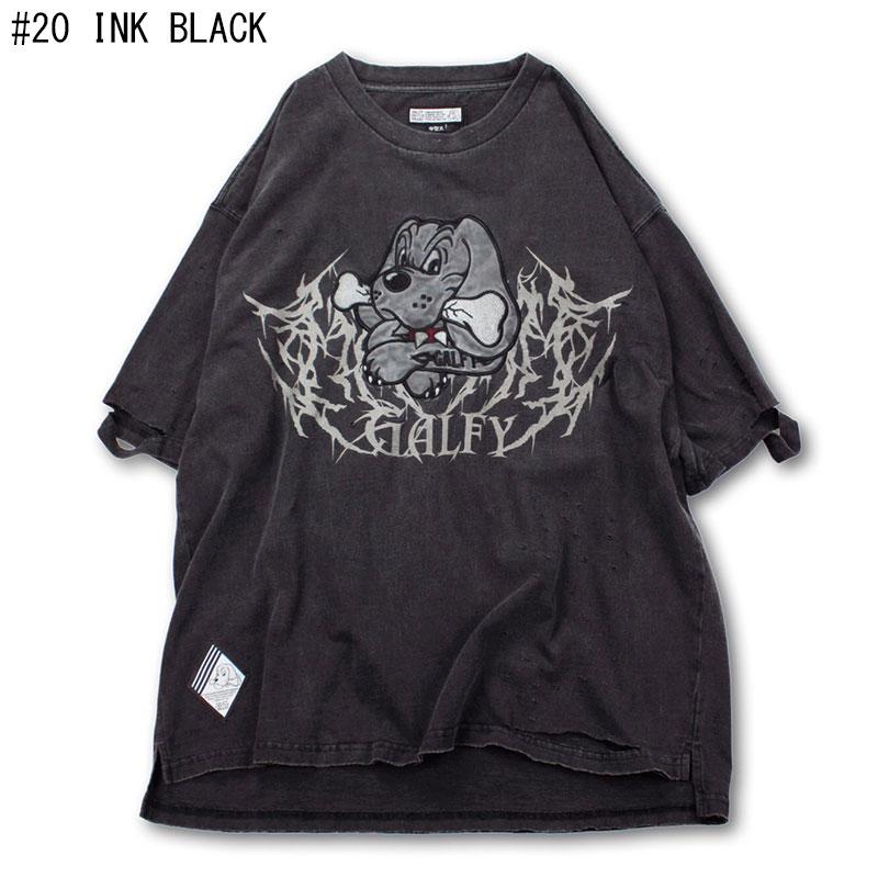 GALFY ガルフィー 半袖Tシャツ 短パン セットアップ 染め染めわんちゃんボロボロ Tee ボロボロショーツ 132000 132001 L XL 黒 紺 - 画像 (4)