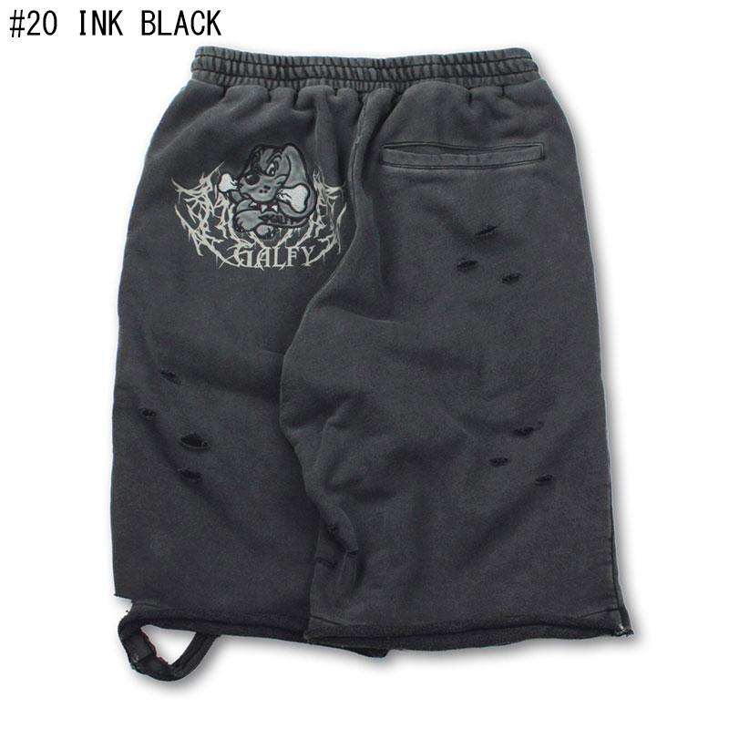 GALFY ガルフィー 半袖Tシャツ 短パン セットアップ 染め染めわんちゃんボロボロ Tee ボロボロショーツ 132000 132001 L XL 黒 紺 - 画像 (7)