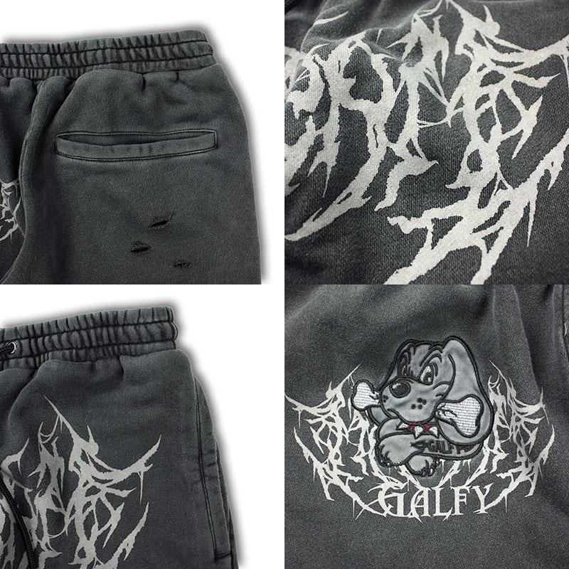 GALFY ガルフィー 半袖Tシャツ 短パン セットアップ 染め染めわんちゃんボロボロ Tee ボロボロショーツ 132000 132001 L XL 黒 紺 - 画像 (8)