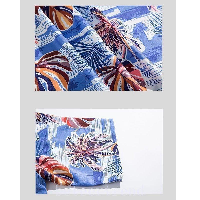 アロハシャツメンズ半袖開襟シャツオープンカラーシャツ花柄カジュアルシャツ開襟リゾート旅行総柄おしゃれ涼しい夏物父の日メンズファッション - 画像 (5)