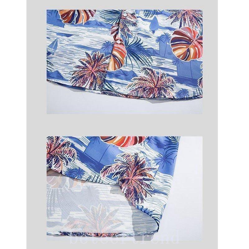 アロハシャツメンズ半袖開襟シャツオープンカラーシャツ花柄カジュアルシャツ開襟リゾート旅行総柄おしゃれ涼しい夏物父の日メンズファッション - 画像 (6)