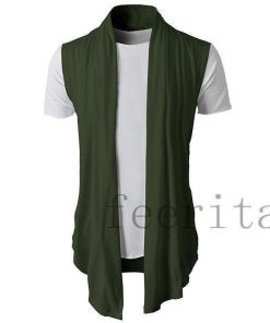 メンズジレカーディガンメッシュ夏カジュアル個性的サマージャケットノースリーブメンズ薄手無地アウターお兄系オシャレ