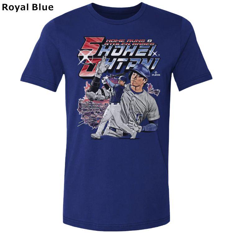 50/50 大谷翔平 Tシャツ 半袖 MLB ロサンゼルス ロサンジェルス ドジャース LA Los Angeles Dodgers Shohei Ohtani 500LEVEL コットン 丸首 大人 ybc