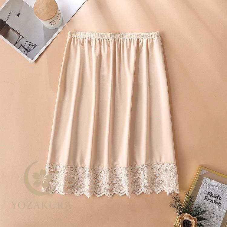 ペチスカート ペチコート レディース インナー ゴム 春 秋 ゆったり 夏 透け防止 丈50cm/70cm スカート ワンピース 透けない