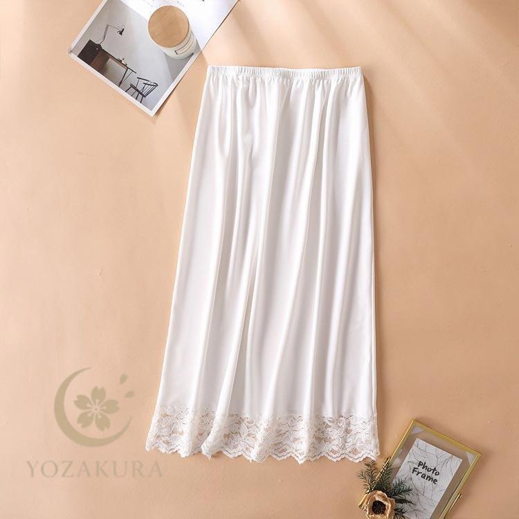 ペチスカート ペチコート レディース インナー ゴム 春 秋 ゆったり 夏 透け防止 丈50cm/70cm スカート ワンピース 透けない - 画像 (2)