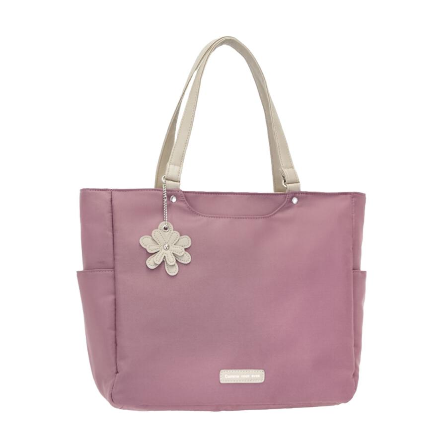 トートバッグ レディース 大きめ a4 ファスナー付き 大容量 肩掛け キャリーオン 仕事 旅行 1泊 お泊まり 黒 ブラック モカ ピンク ネイビー - 画像 (6)