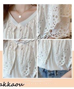 ブラウス レディース 40代 春夏 オシャレブラウス 白ブラウス 通勤OL おしゃれ上品 フレア袖 レースブラウス透かし雕り 大人 ゆったり 30代50代 半袖トップス