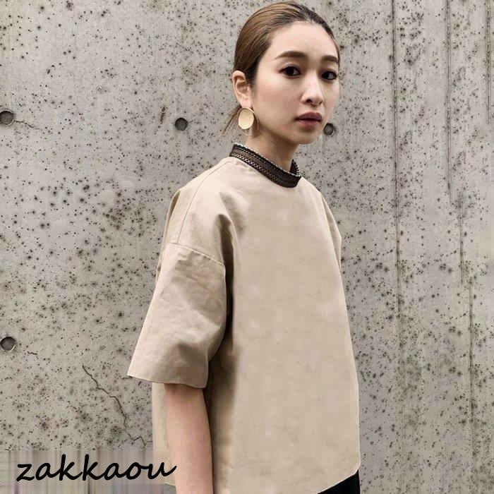 ブラウス レディース 40代 きれいめ 春夏 オシャレブラウス 30代 半袖トップス 韓国風 ゆったりTシャツ 通勤OL 50代 おしゃれ 大人 五分袖ブラウス 上品 - 画像 (3)