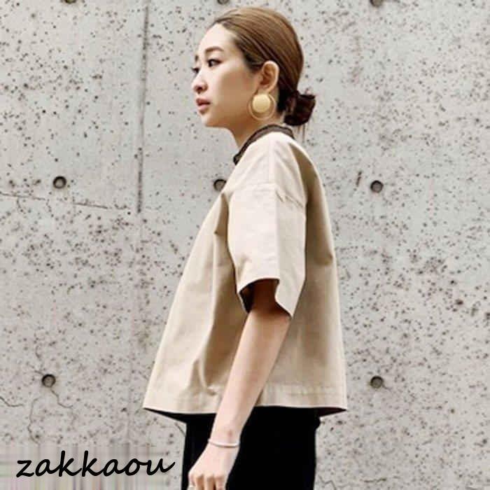 ブラウス レディース 40代 きれいめ 春夏 オシャレブラウス 30代 半袖トップス 韓国風 ゆったりTシャツ 通勤OL 50代 おしゃれ 大人 五分袖ブラウス 上品 - 画像 (4)