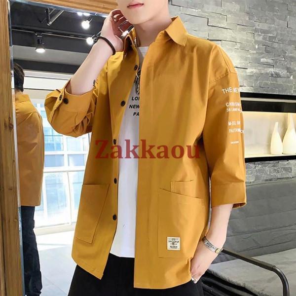 長袖シャツ カジュアルシャツ メンズ 開襟 ゆったりトップス ミリタリー 長袖 ボタンシャツ 着痩せ オシャレ かっこいい 通勤 - 画像 (9)