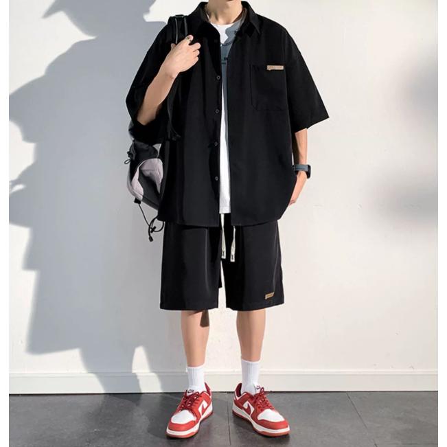 セットアップ メンズ スポーツセット 上下セット 夏 スポーツカジュアル 半袖 大きいサイズ 2点セット 速乾 M〜3XL 3色展開 シャツ 涼感 父の日 赤字覚悟 - 画像 (2)